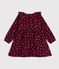 Vestido infantil de manga larga de terciopelo con flores rojo/multicolor