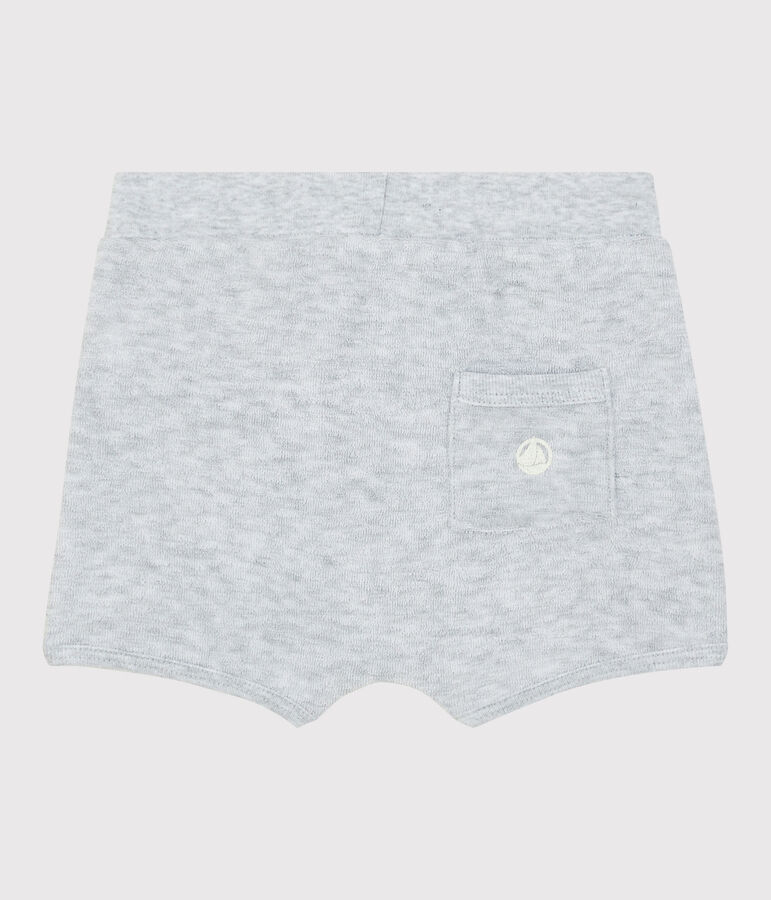 Pantal&oacute;n corto de rizo de esponja de beb&eacute; ni&ntilde;o gris