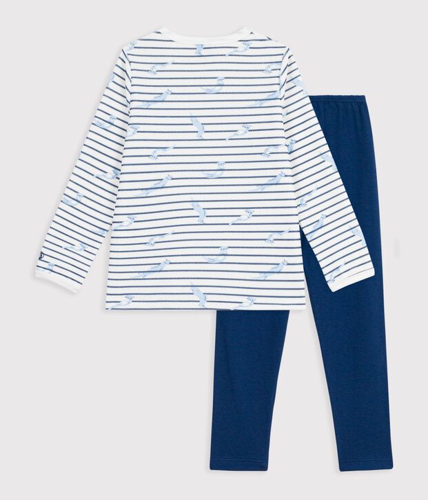 Pyjama  en velours blanco/azul/multicolor