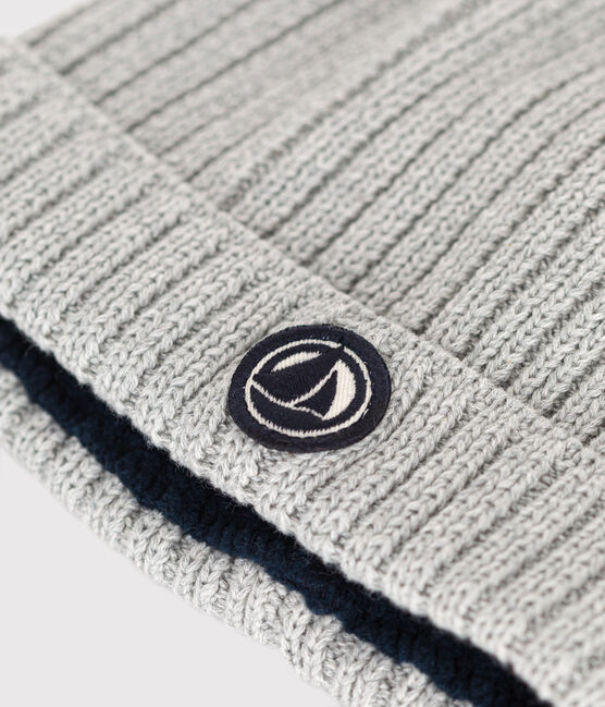 Gorro de punto tricotado con forro polar para bebé gris CHATON CHINE