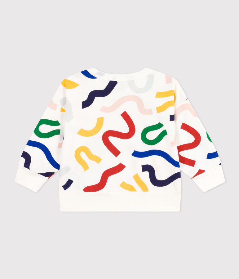 Sudadera de felpa ligera para beb&eacute; blanco/multicolor