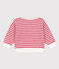 Sudadera de rizo a rayas para bebé blanco MARSHMALLOW/rojo PEPS