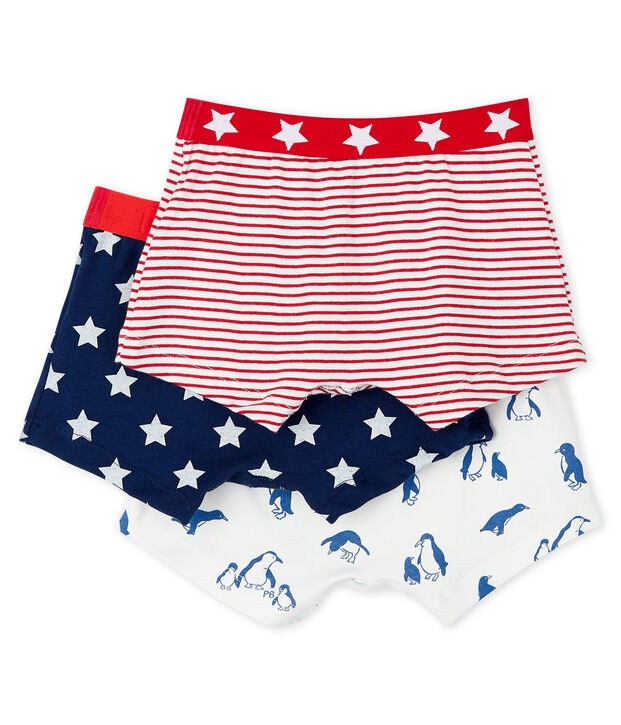 Lote de 3 b&oacute;xeres estampados para ni&ntilde;o peque&ntilde;o multicolor