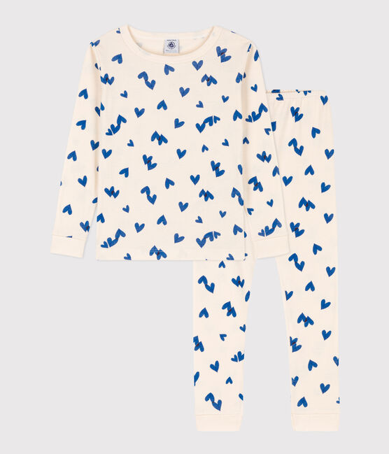 Pijama de algodón ajustado para niña blanco AVALANCHE/ MULTICO