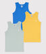Juego de 3 camisetas de tirantes lisas de algodón de niño