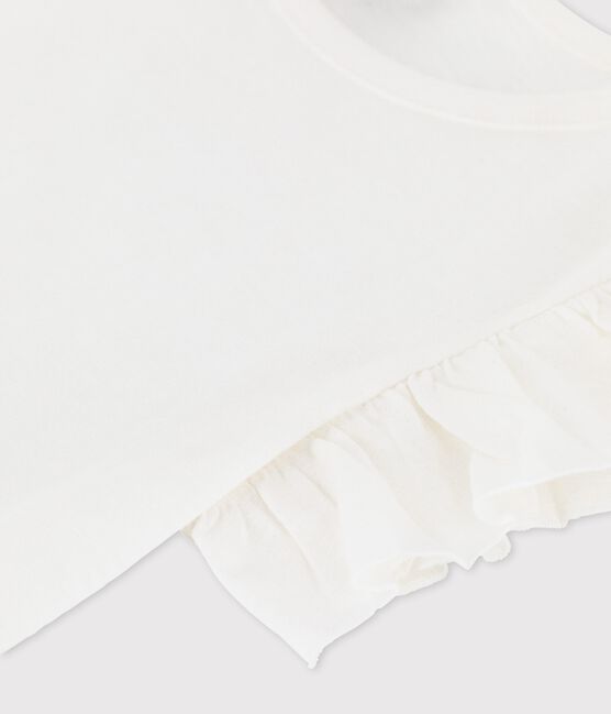 Camiseta de manga corta de algodón de niña blanco MARSHMALLOW