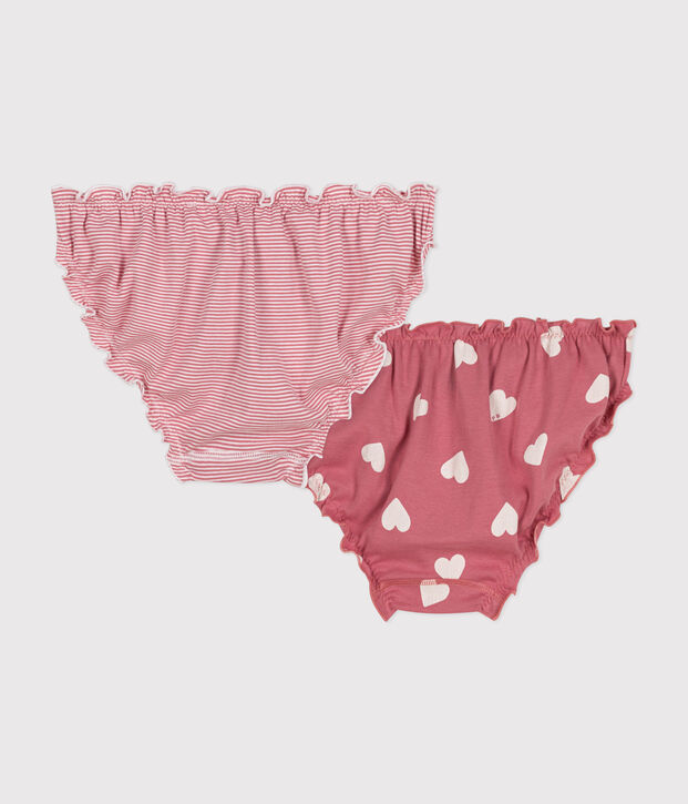 Juego de 2 braguitas de algod&oacute;n con volantes para mujer multicolor