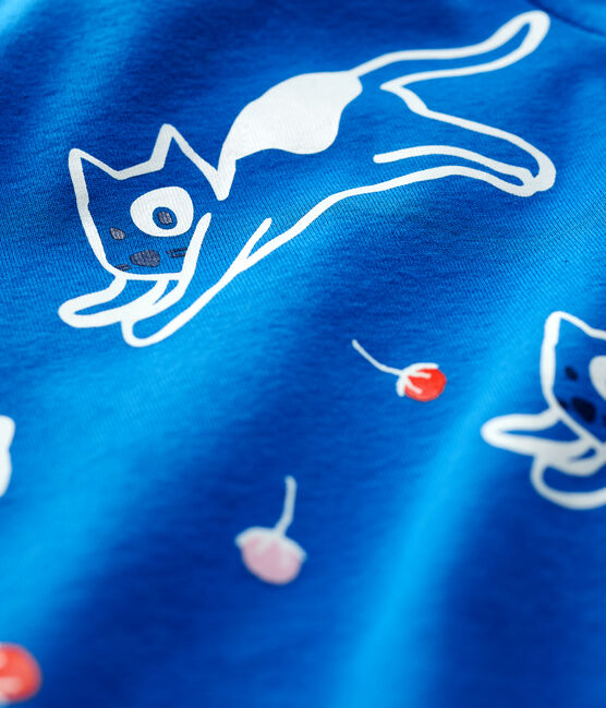 Camiseta de algodón de bebé. azul RUISSEAU