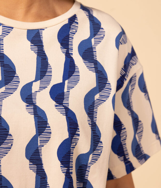 Camiseta LE BOXY estampada de algod&oacute;n para mujer crudo/multicolor