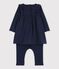 Vestido con leggings en terciopelo para bebé niña azul SMOKING