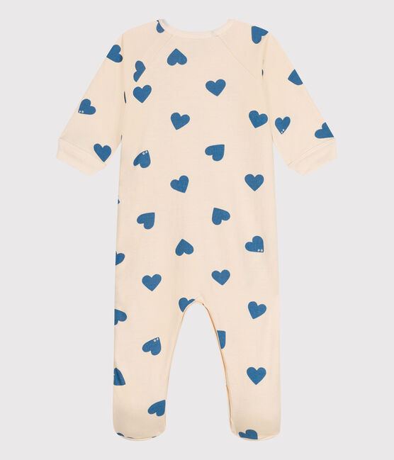 Pijama de felpa cepillada con estampado de corazones para bebé azul AVALANCHE/ BEACH