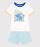Pijama infantil corto de algodón blanco MARSHMALLOW/blanco MULTICO