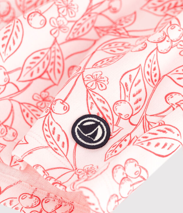 Shorts infantiles de algod&oacute;n con estampado rosa/rojo