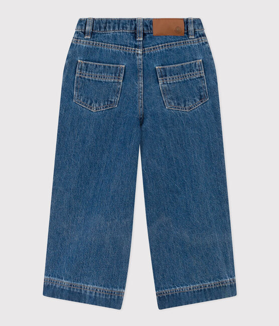 Pantalón de tejido vaquero 100 % sostenible para niña azul DENIM BLEU