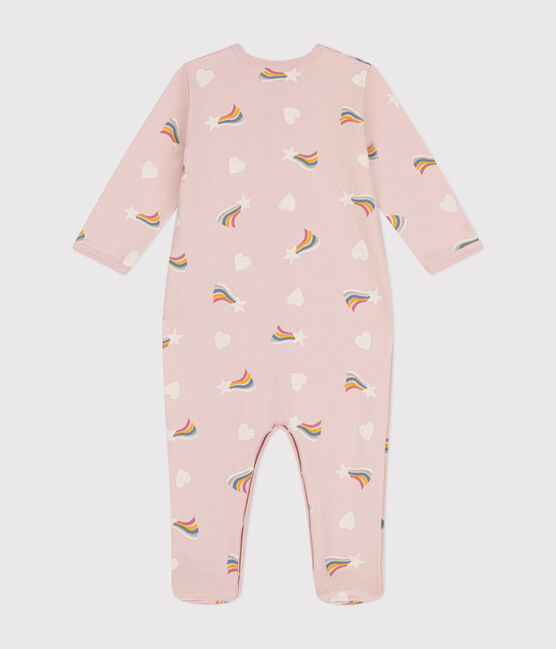 Pijama de felpa cepillada con estampado de estrellas y corazones para bebé rosa SALINE/blanco MULTICO
