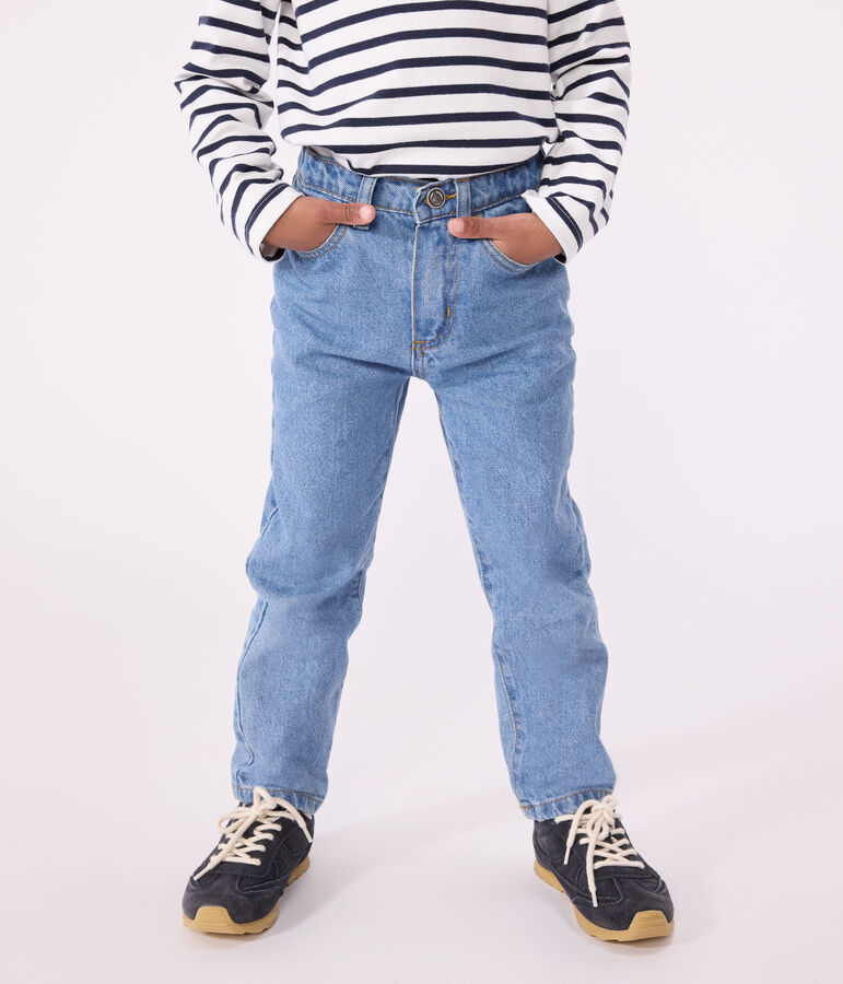 Pantal&oacute;n recto de tejido denim para ni&ntilde;o azul