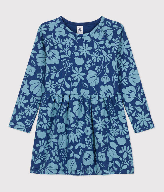 Vestido con flores de manga larga de túbico de niña CREPUSCULE/ ROVER