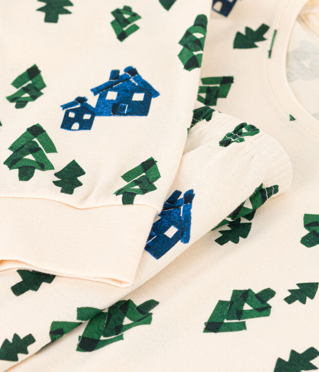 Pijama de algod&oacute;n caba&ntilde;a para mujer crudo/multicolor