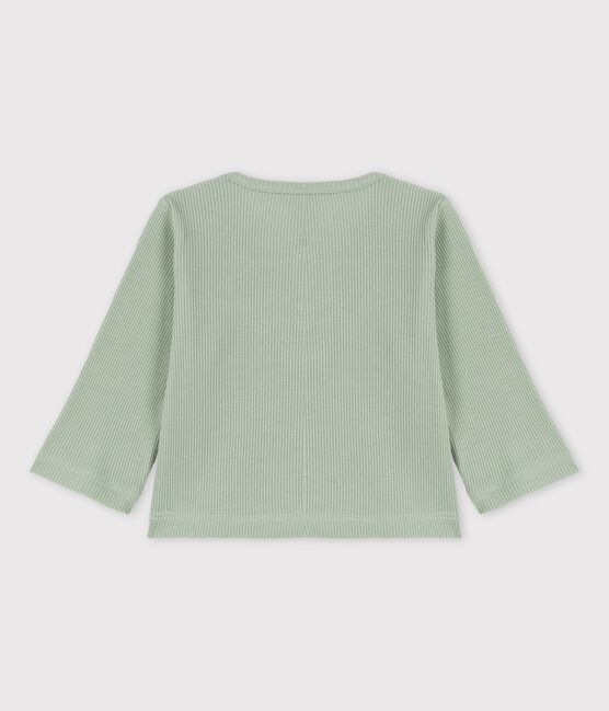 Cárdigan de algodón y lyocell de bebé verde HERBIER