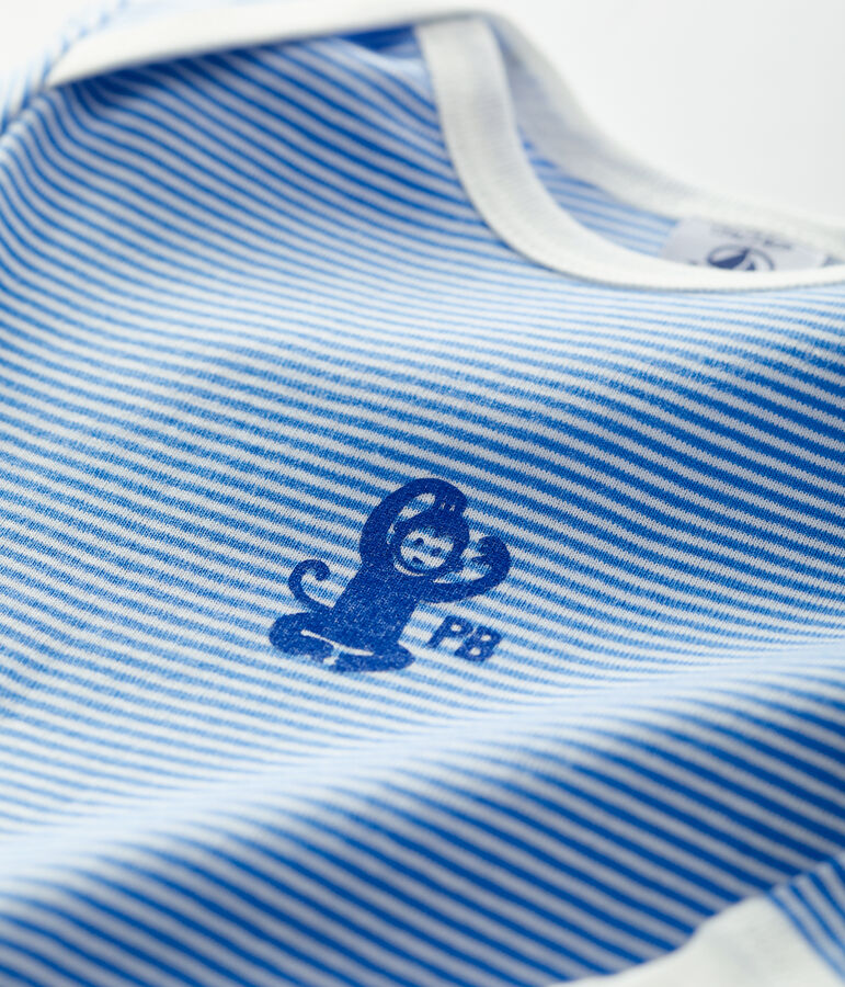 Pelele sin pies de algod&oacute;n org&aacute;nico para beb&eacute; azul BRASIER/gris MARSHMALLOW