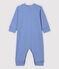 Pijama enterizo sin pies de rayas azules de algodón de bebé azul PABLITO/blanco MARSHMALLOW
