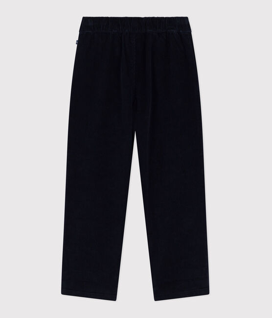 Pantalón infantil recto y liso de pana azul SMOKING