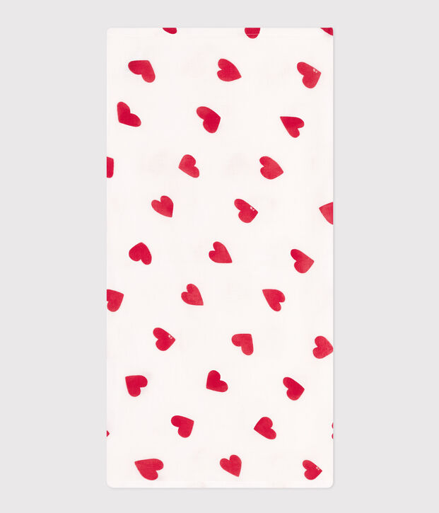 MUSELINA DE GASA DE ALGOD&Oacute;N CON CORAZ&Oacute;N PARA BEB&Eacute; blanco/rojo
