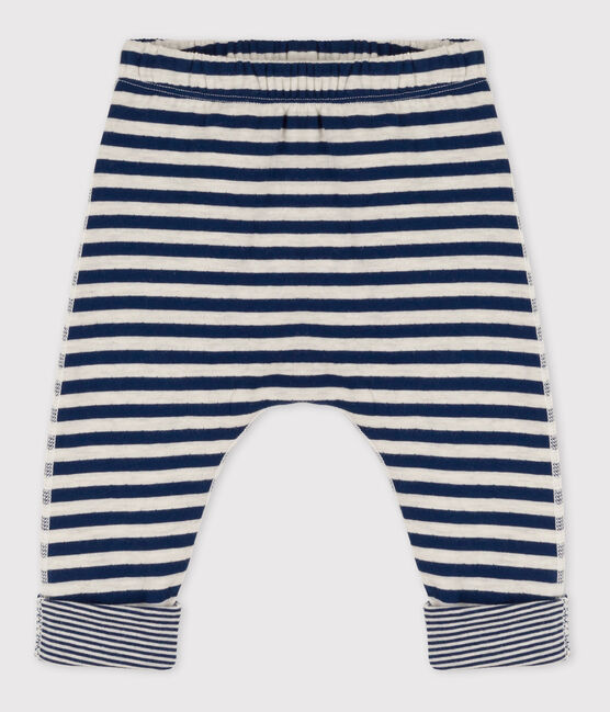 Pantalón de tejido túbico a rayas de bebé azul MEDIEVAL/ MONTELIMAR