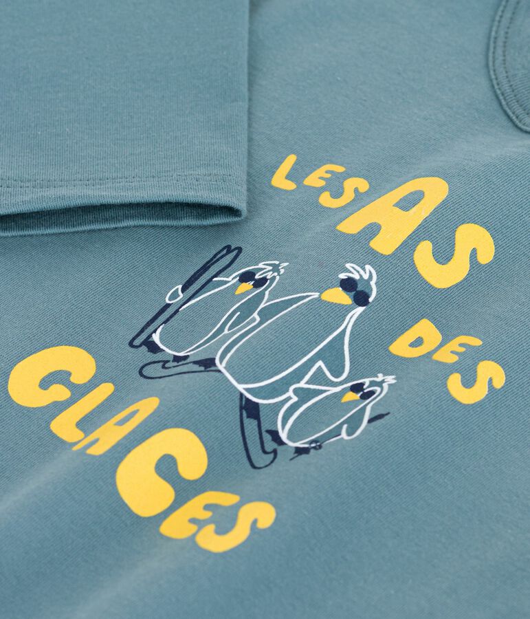 Camiseta de algod&oacute;n de manga larga para beb&eacute; azul