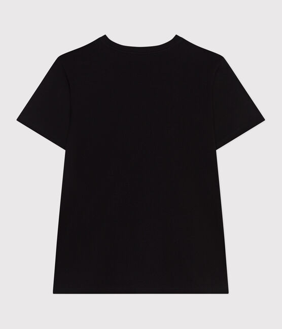 Camiseta Recta de algodón liso para mujer negro BLACK