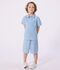 Bermudas cortas infantiles de algod&oacute;n liso azul
