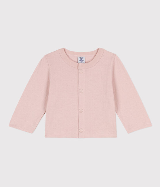 Cárdigan liso de túbico para bebé rosa SALINE