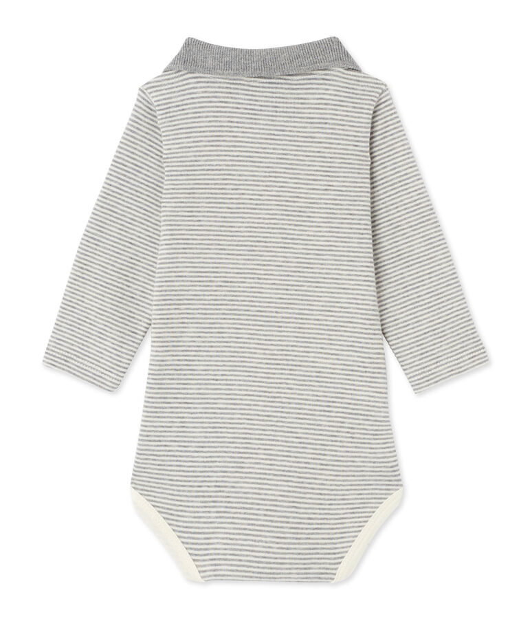 Body beb&eacute; de ni&ntilde;o en milrayas gris SUBWAY/beige COQUILLE