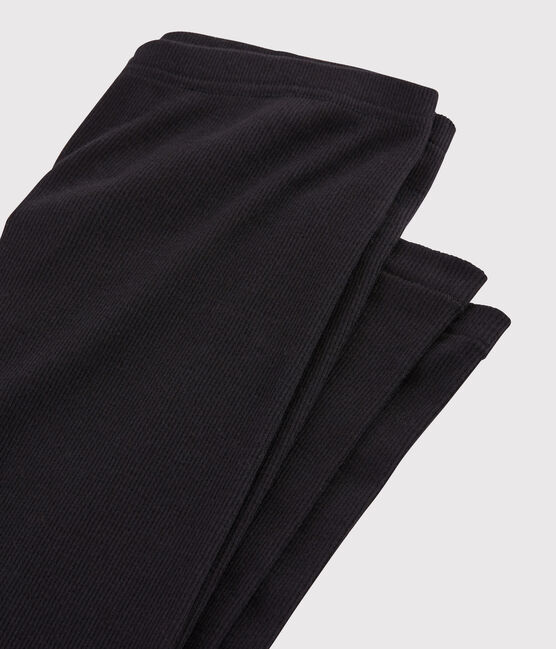 Leggings de lana y algodón de mujer negro NOIR
