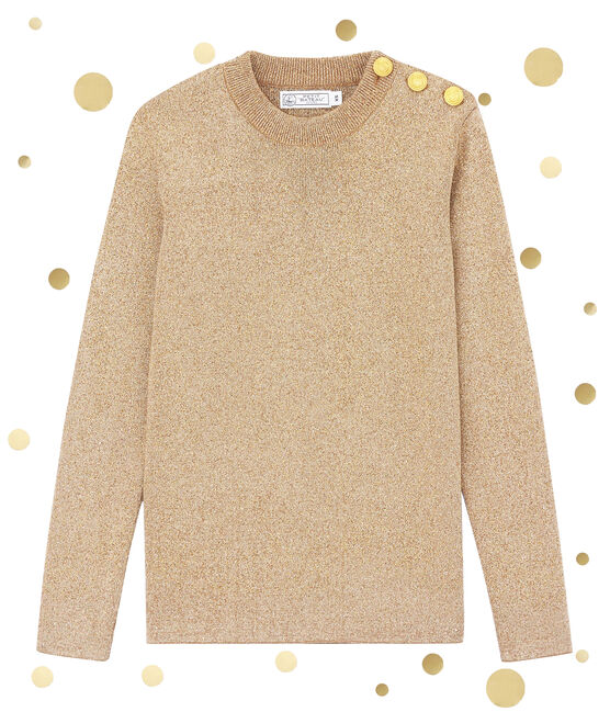 Jersey icónico marinero para mujer marron BRINDILLE/amarillo DORE