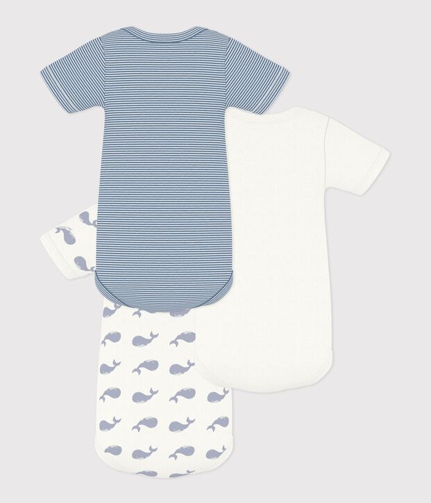 Juego de bodis de algod&oacute;n de manga corta con estampado de ballena para beb&eacute; multicolor