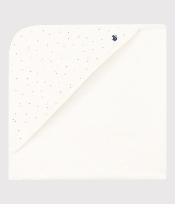 Capa de baño de rizo blanco MARSHMALLOW/gris GRIS