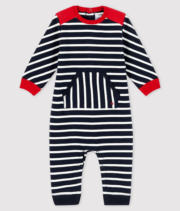 Buzo largo con para beb&eacute; ni&ntilde;o azul/blanco