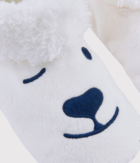 Patucos infantiles de osito de polar blanco MARSHMALLOW