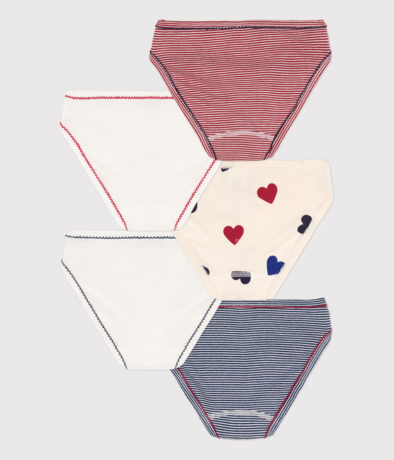 Juego de 5 braguitas con corazón de algodón de niña  variante 1