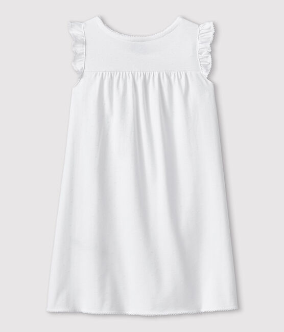 Camisón blanco de algodón fino de niña blanco ECUME