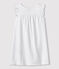 Camisón blanco de algodón fino de niña blanco ECUME