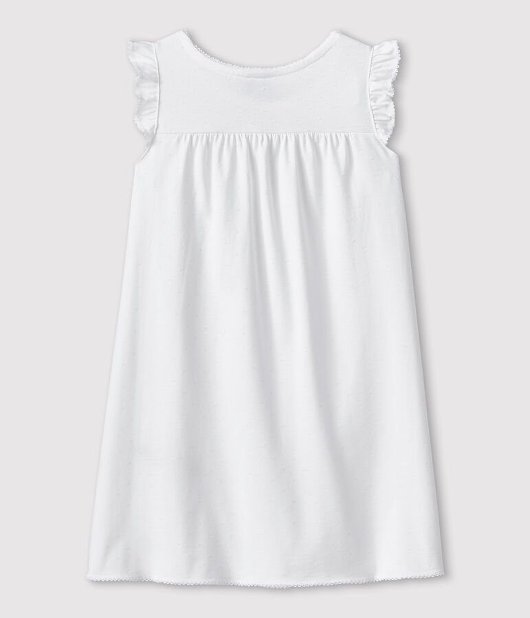 Camis&oacute;n blanco de algod&oacute;n fino de ni&ntilde;a blanco