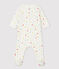 Pijama enterizo de perritos de colores de bebé de algodón ecológico blanco MARSHMALLOW/blanco MULTICO