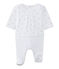 Pelele blusa bebé mixto bi-materia blanco ECUME/marron SHITAKE