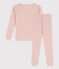 Pijama liso de algodón y lyocell para niño/niña rosa SALINE