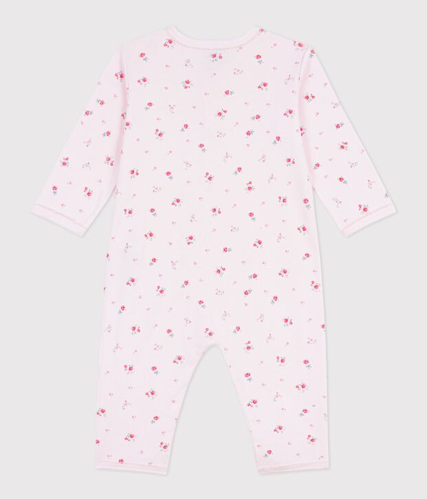 Pijama sin pies de algod&oacute;n con estampado de flores para beb&eacute; rosa/multicolor