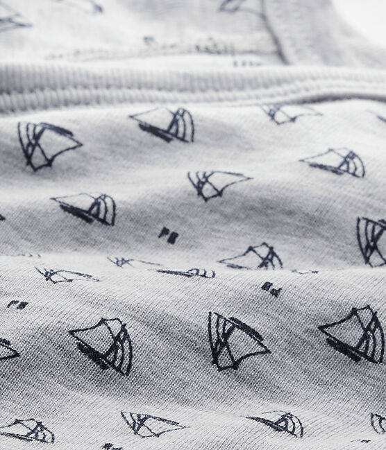 Body de nacimiento de manga larga estampado para bebé niño gris POUSSIERE/azul MEDIEVAL