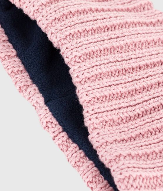 Braga de cuello de punto tricotado con forro polar para bebé rosa CHARME