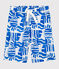 Bermudas cortas infantiles de algodón con estampado azul MARSHMALLOW/ PORCELANA